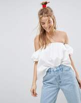 Thumbnail for your product : ASOS Design Cotton Off Shoulder Top