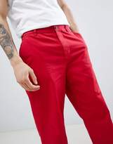 Thumbnail for your product : ASOS Design Skater Cropped Chinos In Red