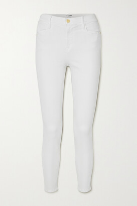 Frame Le High Frayed Skinny Jeans - White