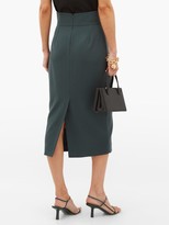 Thumbnail for your product : Goat Joss High-rise Wool-crepe Pencil Skirt - Dark Green