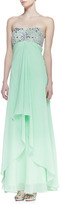 Thumbnail for your product : Faviana Strapless Beaded Bodice Gown with Cutout Back, Mint
