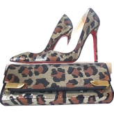 Thumbnail for your product : Christian Louboutin Leopard Pigalle 120 Paillettes And Matching Clutch