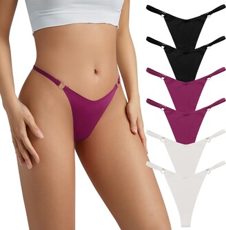 Sexy G String Thong for Women Low Rise Underwear Cotton Thongs Ladies T Back  Bikini Panties Set Gift for Women 1 Pack