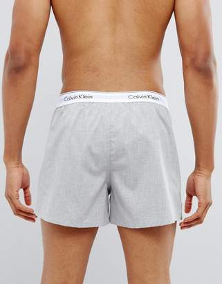 Calvin Klein Woven Boxers 2 Pack In Slim Fit