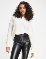 Thumbnail for your product : Brave Soul grunge crew neck sweater in cream