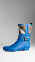 Thumbnail for your product : Burberry Check Detail Belted Rain Boots