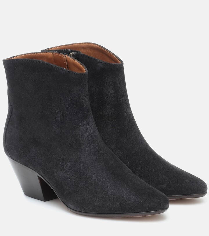 black suede trainer boots