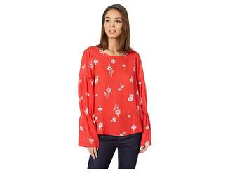 Bobeau B Collection by Juliette Long Sleeve Shirred Top