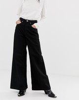 Thumbnail for your product : Weekday beat super wide leg jeans in tuned black