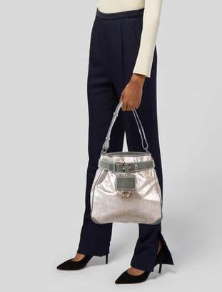 Marc Jacobs Leather Trimmed Shoulder Bag Tan Leather Trimmed Shoulder Bag