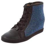 Thumbnail for your product : Stuart Weitzman Embellished Wedge Sneakers