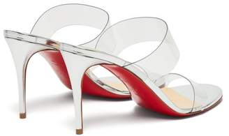 Christian Louboutin Just Nothing 85 Plexi-strap Leather Sandals - Womens - Silver