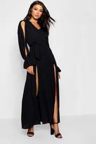 Thumbnail for your product : boohoo Amani Button Front Split Sleeve Maxi Dress