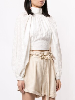 Acler Varden embroidered cropped blouse