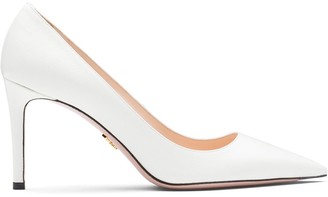 prada logo bow pointy toe pump