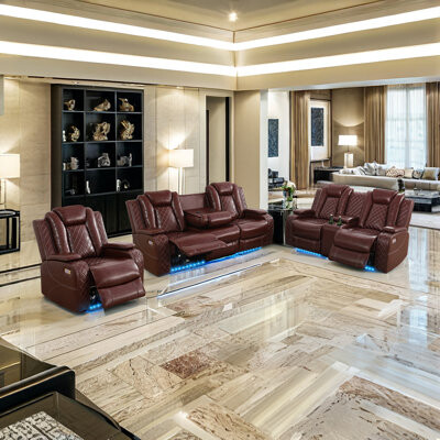 Ivy Bronx 3 Pieces Power Recliner Living Room Sets