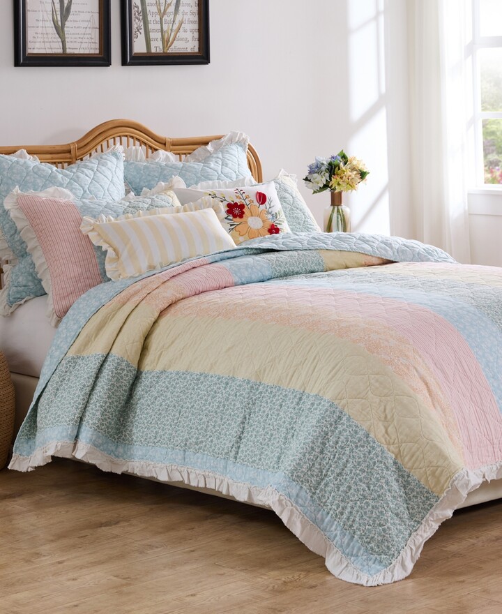 Greenland Home Fashions Ruffled Shabby Chic 3-Pc. Quilt Set, King