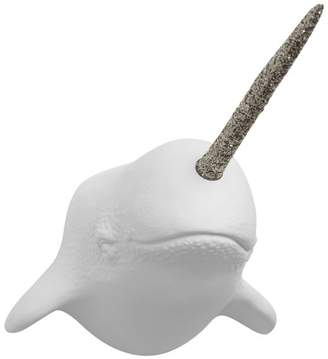 White Faux Taxidermy Faux Resin Narwhal Head Wall Mount