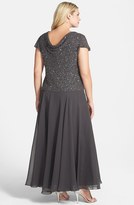 Thumbnail for your product : J Kara Embellished Mock Two-Piece Gown (Plus Size)