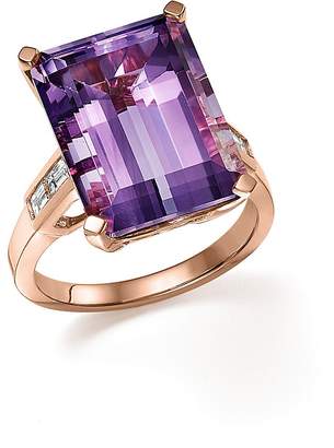 Bloomingdale's Amethyst Statement Ring with Diamonds in 14K Rose Gold - 100% Exclusive
