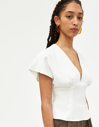 Rachel Comey Women's Peak Top in White, Size 2 | 100% Polyester
