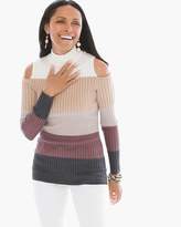 Thumbnail for your product : Striped Shine Cold-Shoulder Pullover