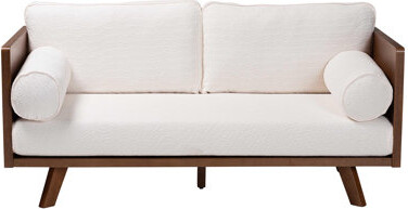 George Oliver Dorcaster Baxton Studio Uriel Mid-Century Modern Boucle Fabric Sofa