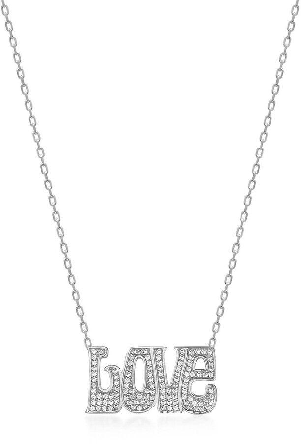 Love Necklace-Dainty necklace-Silver Necklace-Love Script-Gold Love Necklace-RoseGold Necklace WJ3FG