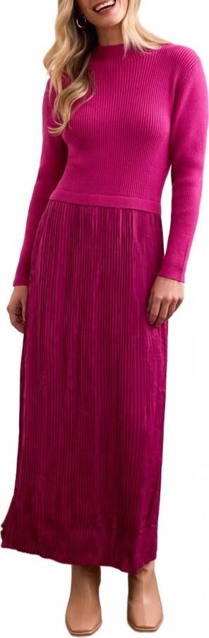 Tribal Twofer Maxi Dress With Lining In Pink Flambe