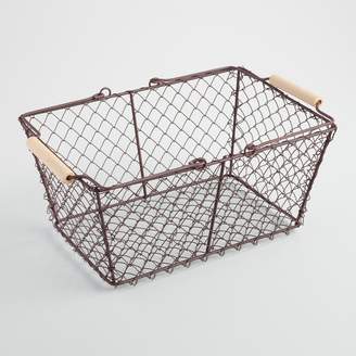 Rectangular Rustic Wire Basket