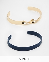 Thumbnail for your product : ASOS Bangle Pack In Gold And Navy - Multi