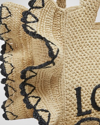 洗練【LOEWE】Paula's Ibiza フォント スモールトートバッグ Paula's Ibiza Loewe Font Small tote bag in beige - Loewe