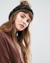 Thumbnail for your product : Aldo Gold Yarn Pom beanie
