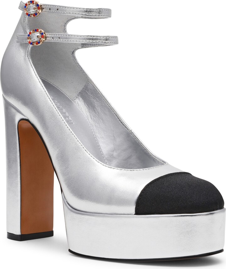 Steve Madden Women's Peyton Cap-Toe Platform Mary-Jane Pumps