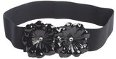 Thumbnail for your product : Fashion Focus black flower and crystal stretch belt