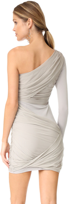 Alice + Olivia Crissy Wrap One Sleeve Goddess Dress