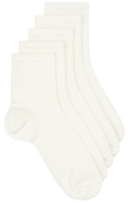 Topman White Ribbed Socks 5 Pack