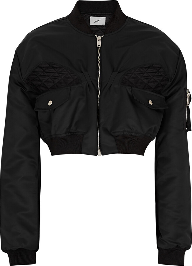 Coperni Cut-out Cropped Shell Bomber Jacket