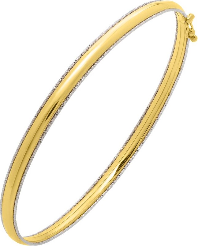 Italian Gold 14K Two-Tone Bangle Bracelet