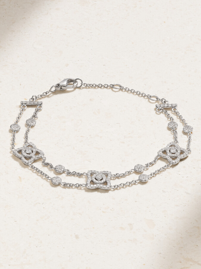 De Beers Enchanted Lotus 18-karat White Gold Diamond Bracelet - One size