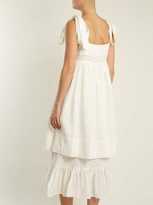 Three Graces London Marianne Linen Dress - Womens - White