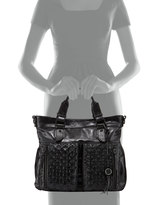 Thumbnail for your product : Elliott Lucca Messina Woven Leather Medium Tote, Black