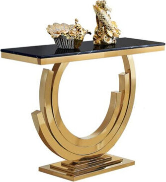 Everly Quinn Lamal Faux Marble Console Table