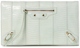 Thumbnail for your product : Balenciaga Snakeskin Classic Foldover Clutch