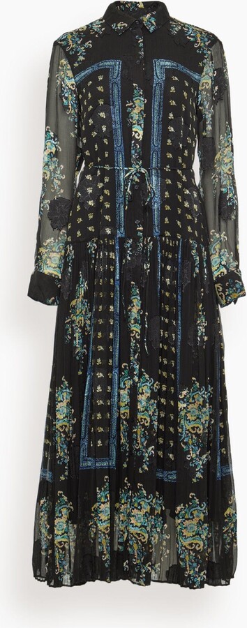 Ulla Johnson Emilie Drop Waist Long Sleeve Shirt Dress in Twilight