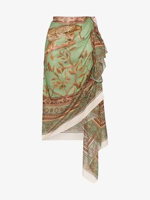 Johanna Ortiz Sheer Magnitude Printed Midi Skirt