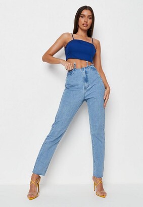 Missguided Blue Wrath Deconstructed Waistband Jeans - ShopStyle
