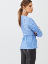 Thumbnail for your product : Very Plisse Wrap Top - Black Spot