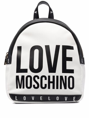 Love Moschino All-Over Logo Print Backpack