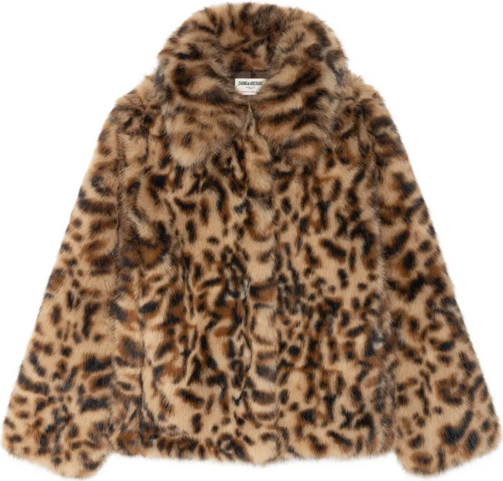 Zadig & Voltaire Leopard-Print Faux-Fur Coat